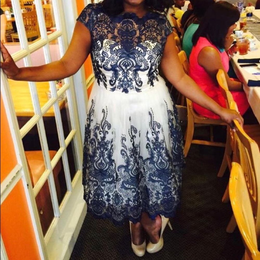Embroidered Lace Chi Chi London Prom Dress
